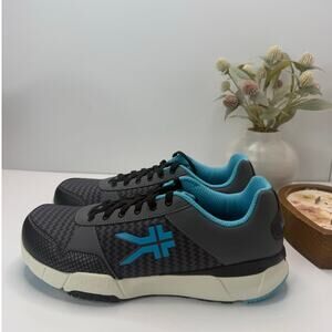 Kuru Quantum Walking Comfort Sneaker Urban Concrete/Blue Topez Women 12 Wide NWB